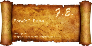 Fonó Emma névjegykártya