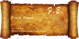 Fonó Emma névjegykártya